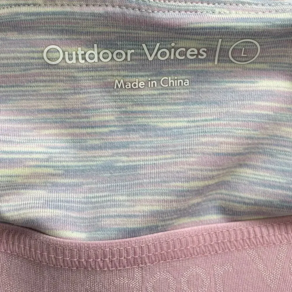 Outdoor Voices Free Form Sports Bra Womens Large Bandeau Super Bloom Lavender